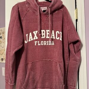 Jax Beach Florida Maroon Hoodie